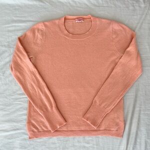 J. Crew 100% Cashmere Bright Coral Crewneck Sweater